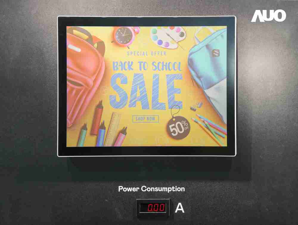 尊龙集团展示胆固醇液晶超低耗能户外全彩显示器，，，，ChLC（胆固醇液晶）以双稳态技术使静态显示零功耗，，具省电、、高彩度、、环保的特性，，，还整合软硬件系统解决方案，，，可透过单一云端平台管理