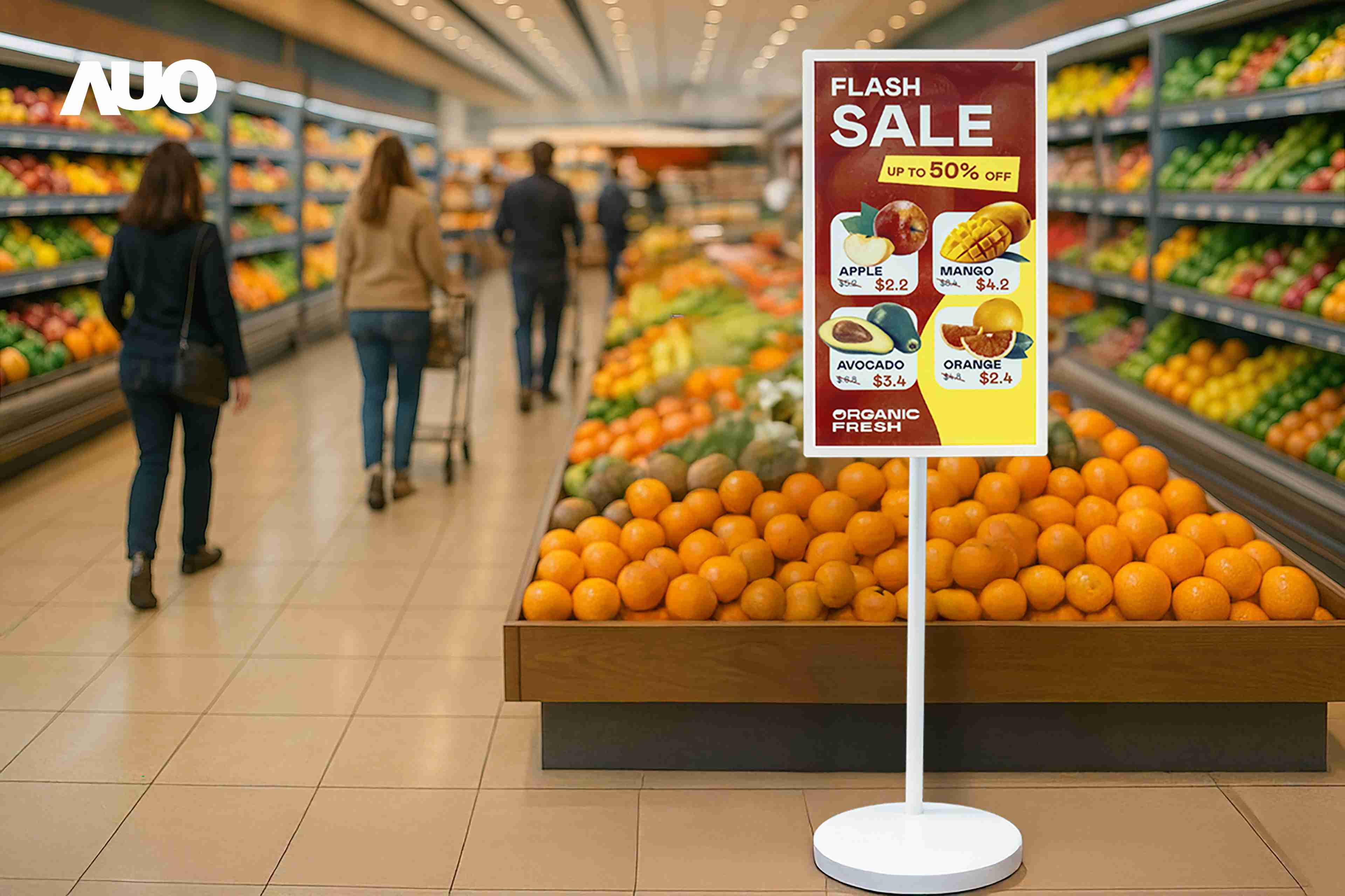 达擎首亮相低功耗、、、、全彩的〝aecoPost电子纸解决方案〞，，，，仅在更新画面时需要微量的电力驱动，，无需布建电线的便捷设计，，，使其可灵活应用、、、随意置放，，，并可透过云端或行动装置app，，，，轻松管理及排程广告内容，，晋升店头营销利器。。。。